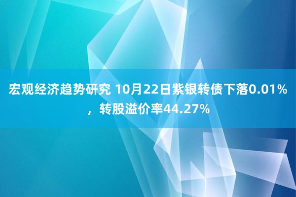 宏观经济趋势研究 10月22日紫银转债下落0.01%，转股溢价率44.27%