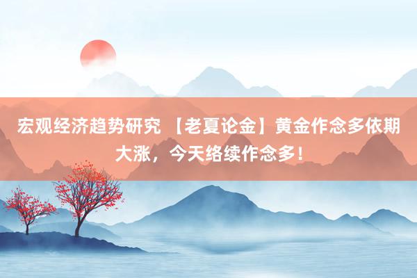 宏观经济趋势研究 【老夏论金】黄金作念多依期大涨，今天络续作念多！