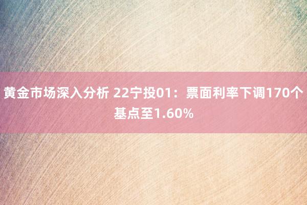 黄金市场深入分析 22宁投01：票面利率下调170个基点至1.60%