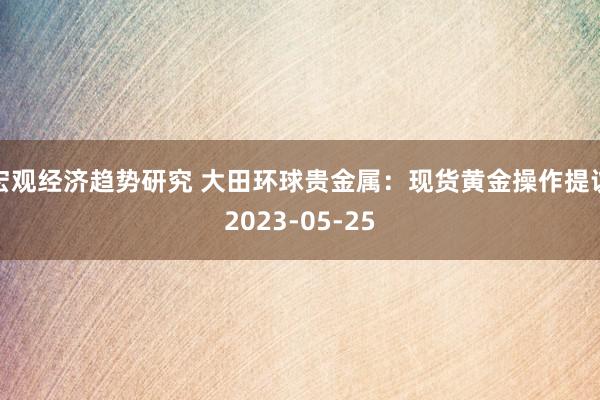 宏观经济趋势研究 大田环球贵金属：现货黄金操作提议2023-05-25