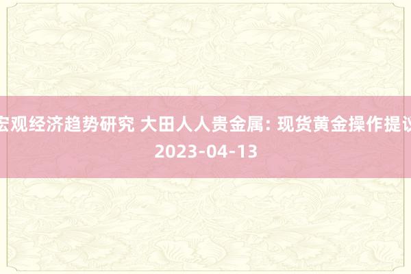 宏观经济趋势研究 大田人人贵金属: 现货黄金操作提议2023-04-13