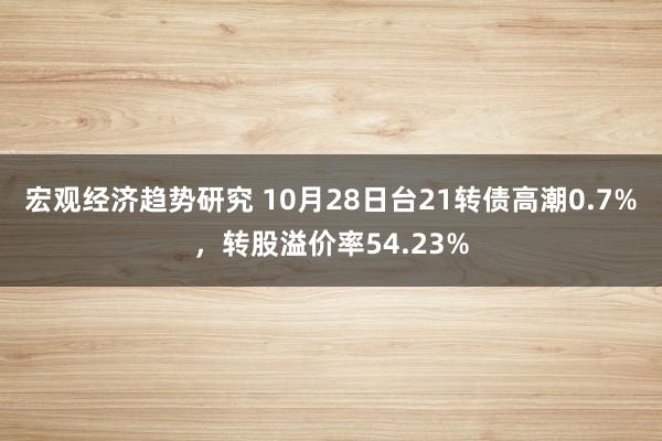 宏观经济趋势研究 10月28日台21转债高潮0.7%，转股溢价率54.23%