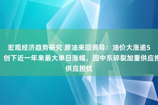 宏观经济趋势研究 原油来回领导：油价大涨逾5%，创下近一年来最大单日涨幅，因中东碎裂加重供应担忧