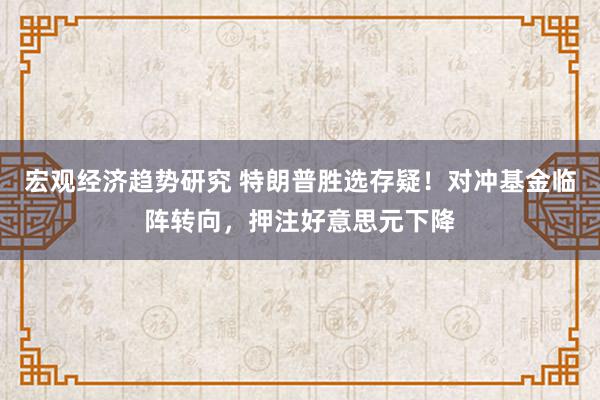 宏观经济趋势研究 特朗普胜选存疑！对冲基金临阵转向，押注好意思元下降