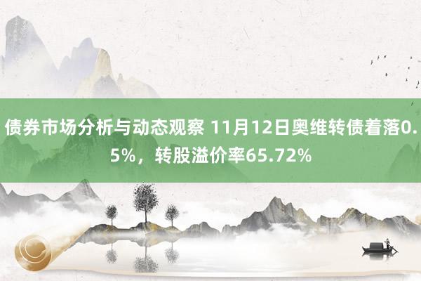 债券市场分析与动态观察 11月12日奥维转债着落0.5%，转股溢价率65.72%