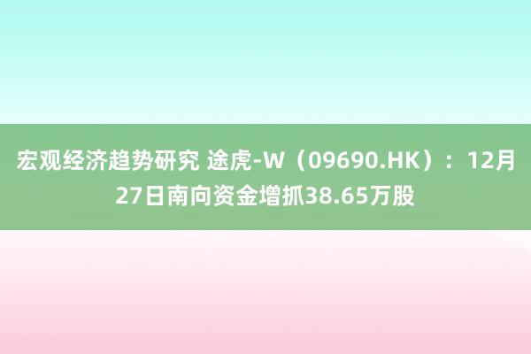 宏观经济趋势研究 途虎-W（09690.HK）：12月27日南向资金增抓38.65万股