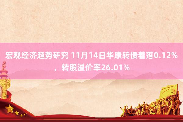 宏观经济趋势研究 11月14日华康转债着落0.12%，转股溢价率26.01%