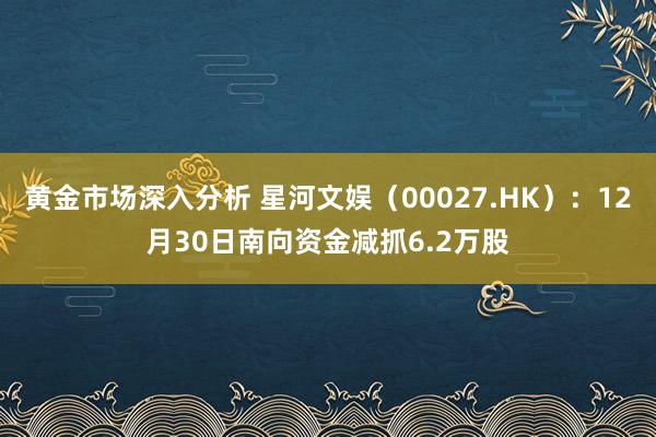 黄金市场深入分析 星河文娱（00027.HK）：12月30日南向资金减抓6.2万股