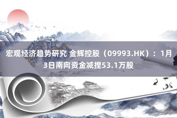 宏观经济趋势研究 金辉控股（09993.HK）：1月3日南向资金减捏53.1万股