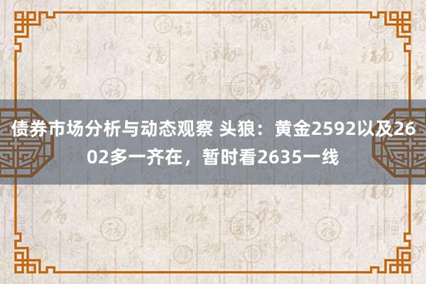 债券市场分析与动态观察 头狼：黄金2592以及2602多一齐在，暂时看2635一线