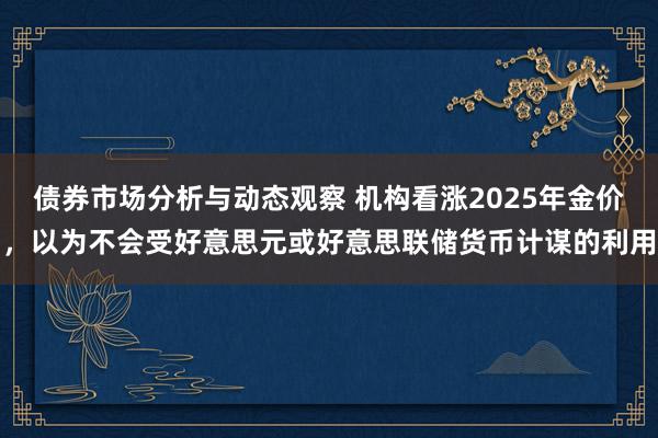 债券市场分析与动态观察 机构看涨2025年金价，以为不会受好意思元或好意思联储货币计谋的利用