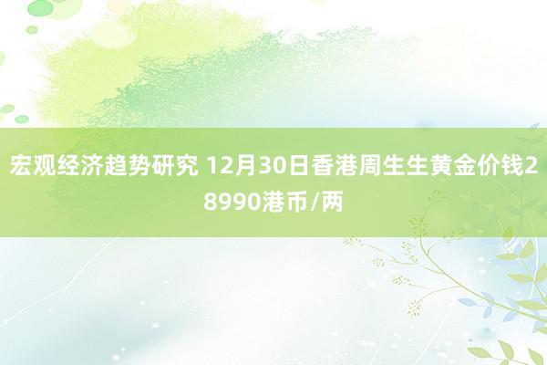 宏观经济趋势研究 12月30日香港周生生黄金价钱28990港币/两