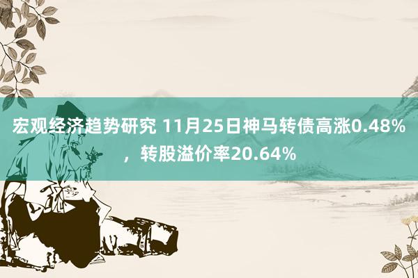 宏观经济趋势研究 11月25日神马转债高涨0.48%，转股溢价率20.64%