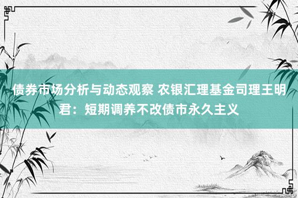 债券市场分析与动态观察 农银汇理基金司理王明君：短期调养不改债市永久主义