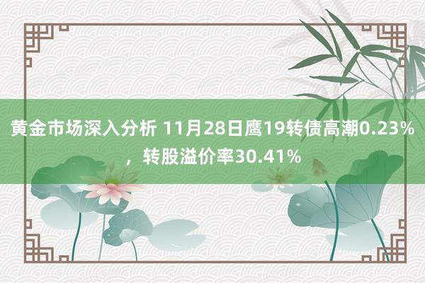 黄金市场深入分析 11月28日鹰19转债高潮0.23%，转股溢价率30.41%