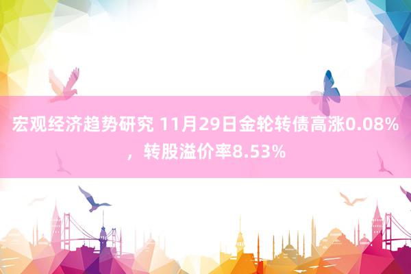 宏观经济趋势研究 11月29日金轮转债高涨0.08%，转股溢价率8.53%