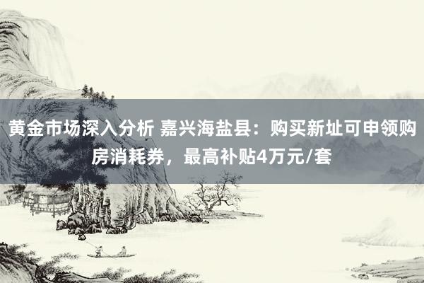 黄金市场深入分析 嘉兴海盐县：购买新址可申领购房消耗券，最高补贴4万元/套