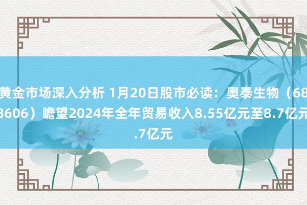 黄金市场深入分析 1月20日股市必读：奥泰生物（688606）瞻望2024年全年贸易收入8.55亿元至8.7亿元