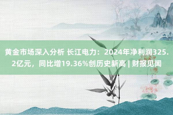 黄金市场深入分析 长江电力：2024年净利润325.2亿元，同比增19.36%创历史新高 | 财报见闻