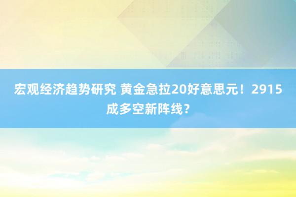 宏观经济趋势研究 黄金急拉20好意思元！2915成多空新阵线？