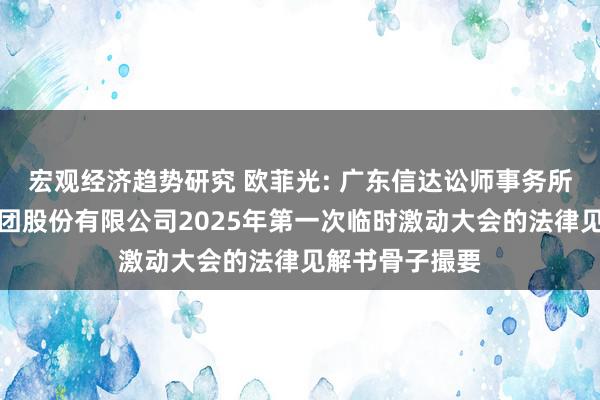 宏观经济趋势研究 欧菲光: 广东信达讼师事务所对于欧菲光集团股份有限公司2025年第一次临时激动大会的法律见解书骨子撮要